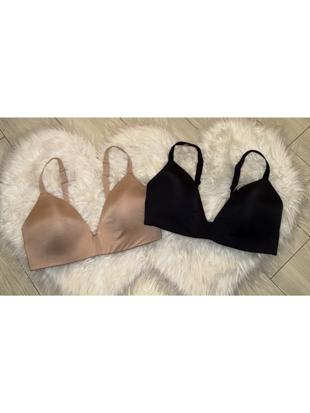 2 Skims Lined Wire Free Bras Womens 36D Black Beige